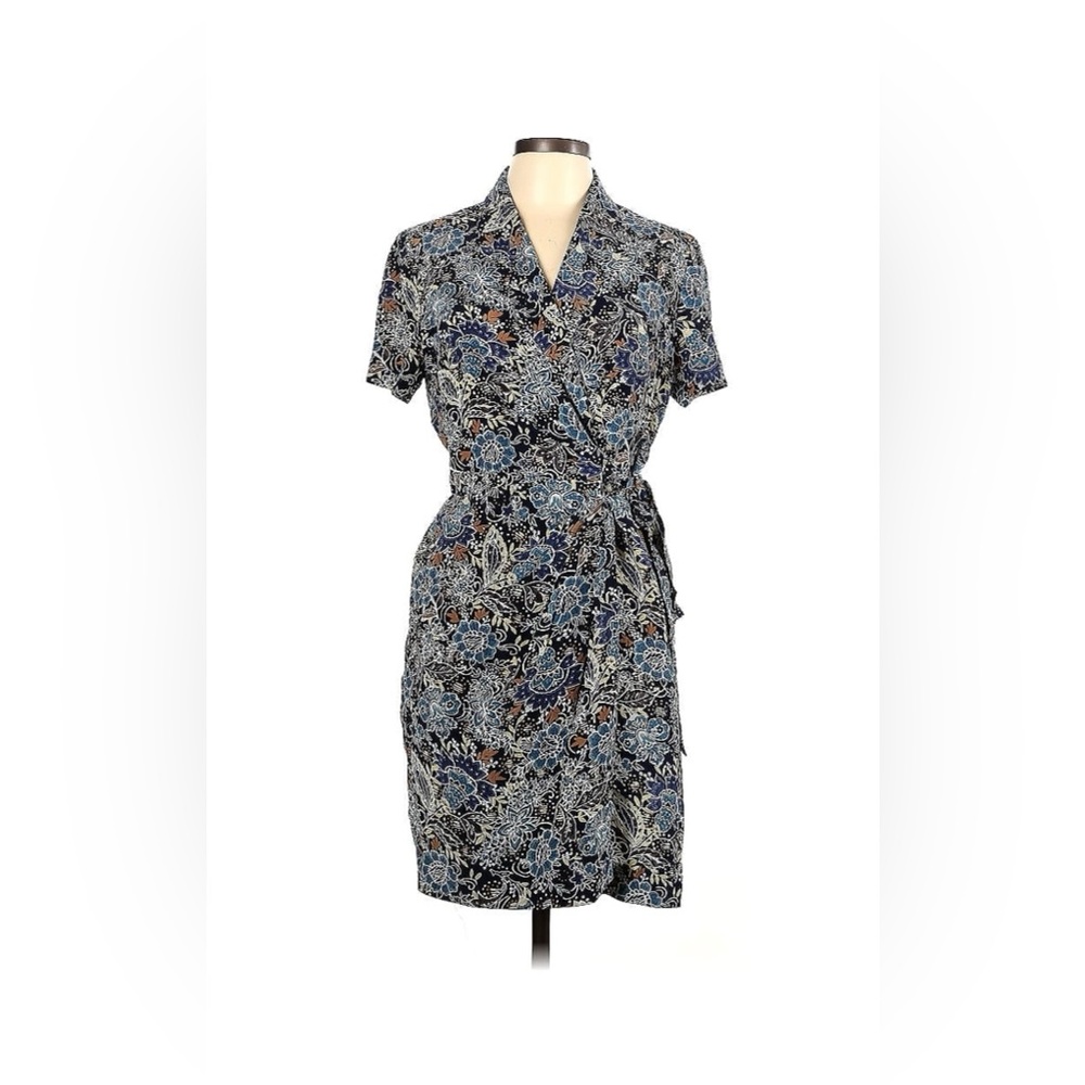 Talbots 100% Silk Print Pattern Wrap Dress